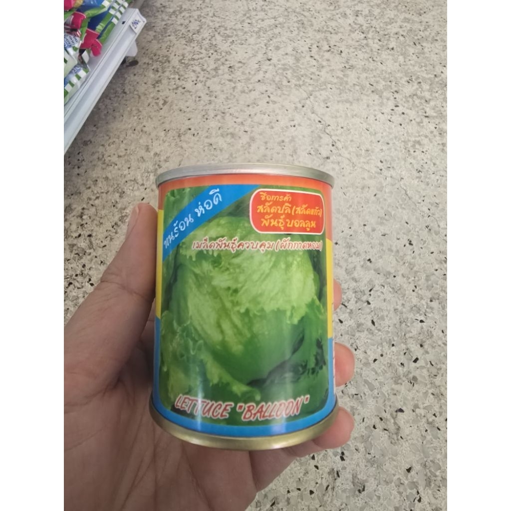 เมล็ดสลัด เมล็ดผักกาดหอม บอลลูน สลัดแก้ว สลัดปลี ขนาด 10 กรัม ทนร้อน ห่อดี ตรา ตองสาม