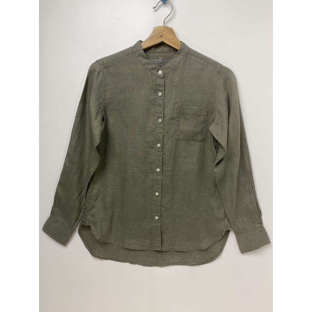 เสื้อคอจีนผ้าลินินมือสองMuji