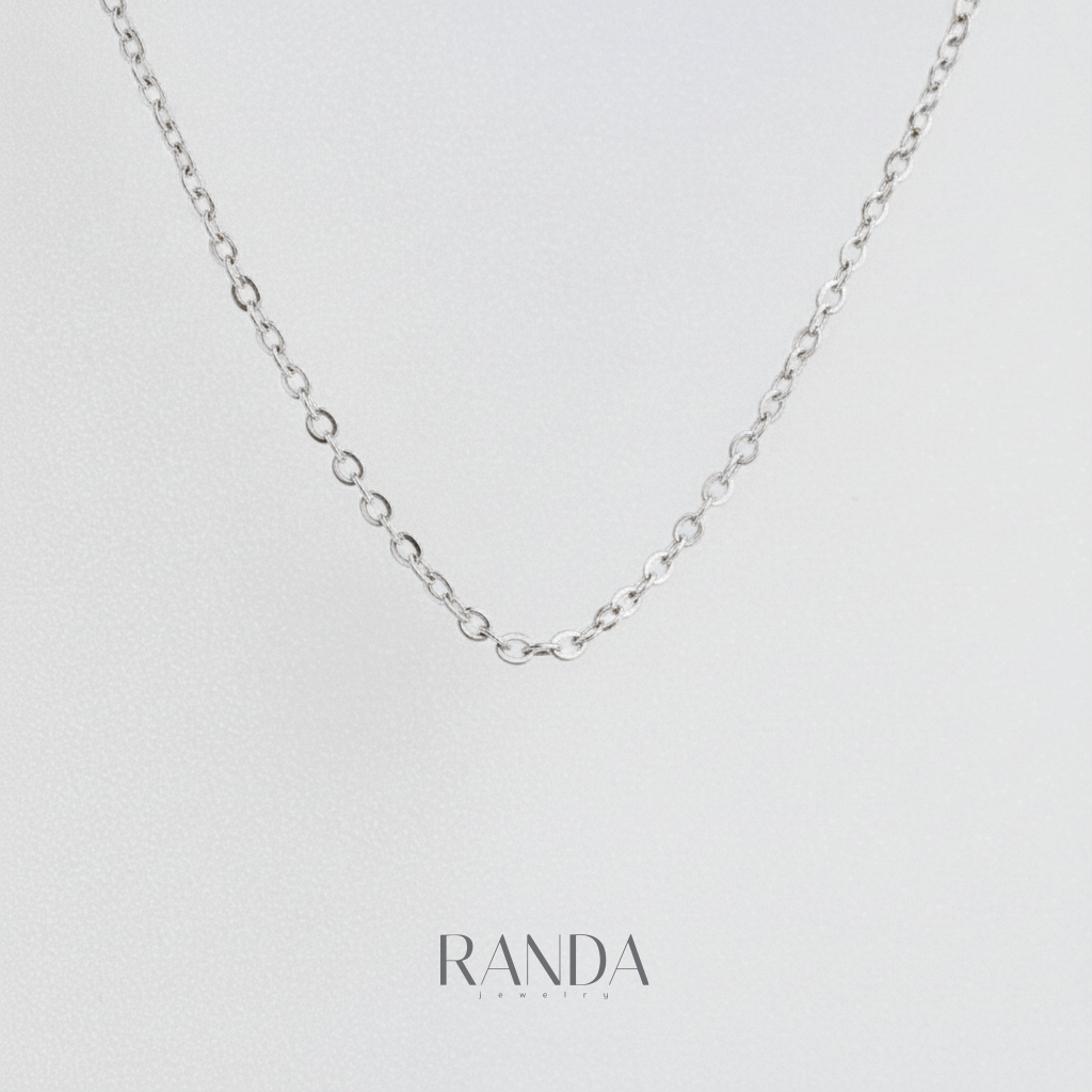 Randa สร้อยเปล่าลายโซ่ขนาด1.5mm งานสแตนเลส เลือกความยาวได้ ไม่ลอกไม่ดำ ลงทะเล เล่นกีฬา โดนน้ำหอมได้