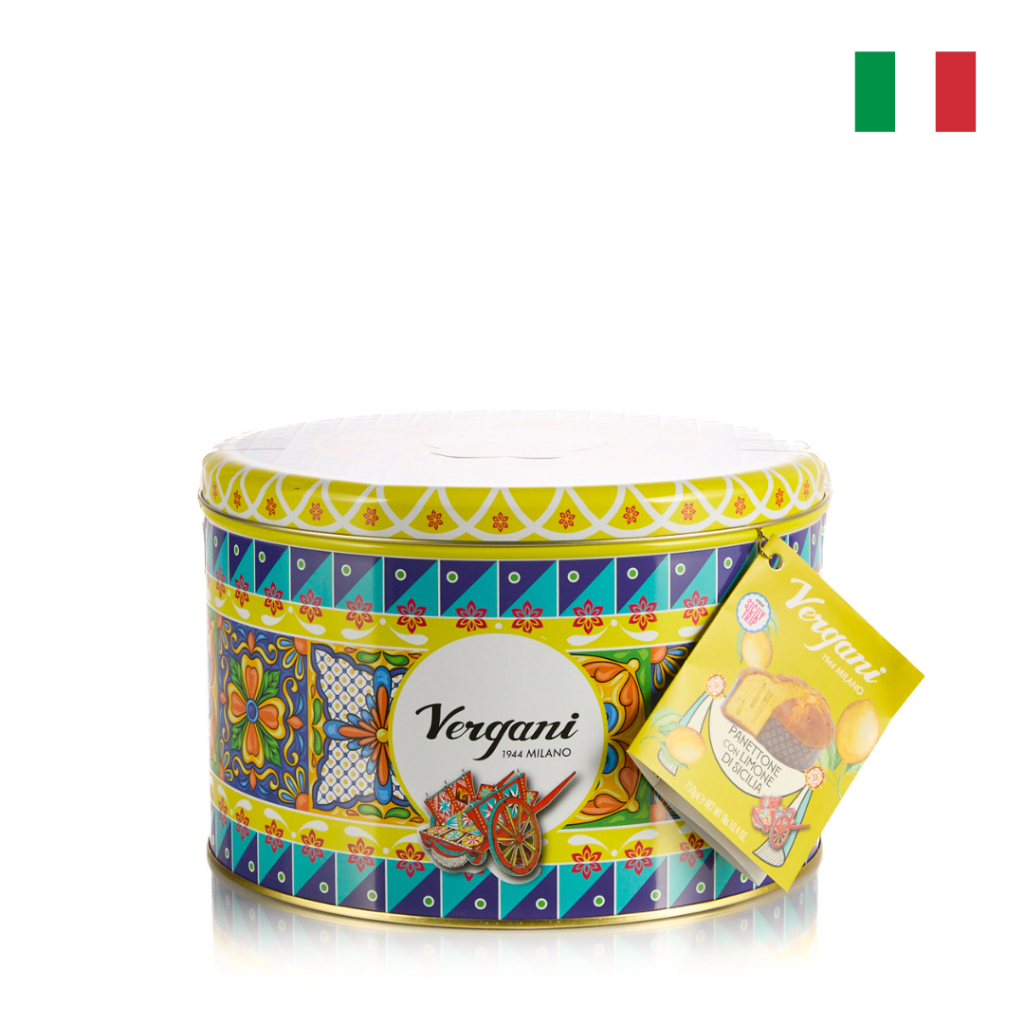 Vergani Panettone Limone di Sicilia (750g) | ปาเน็ตโทนรสเลมอนซิซิลี หอมสดชื่น ในกล่องเหล็กลาย Sicily