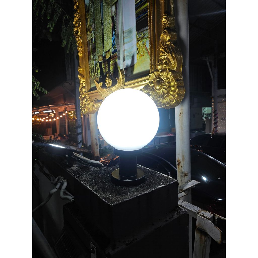 EVE โคมไฟหัวเสา สำหรับหลอดขั้ว E27 ไฟบ้าน ขนาด 8 นิ้ว ฐาน 11.8cm. มีทั้งแบบใส และ แบบขุ่น - รูปที่ 6