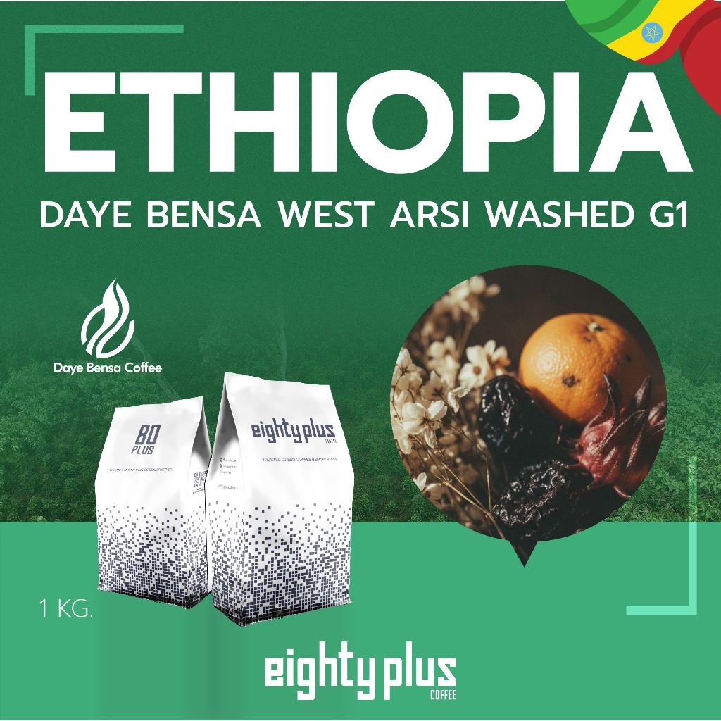 สารกาแฟเอธิโอเปีย Ethiopia Daye Bensa West Arsi Washed G1 I สารกาแฟ80+