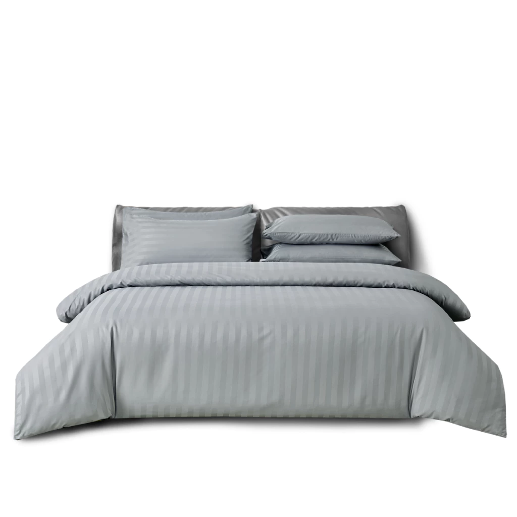 ibed ชุดผ้าปูที่นอนทอลายครบเซ็ท Softex Satin (ทอลายริ้ว) Silver Gray - STRIPED COLLECTION thumbnail 3