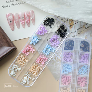อะไหล่โบว์ตกแต่งเล็บ 12 ช่อง Limitpretty รวมแบบ รวมสี