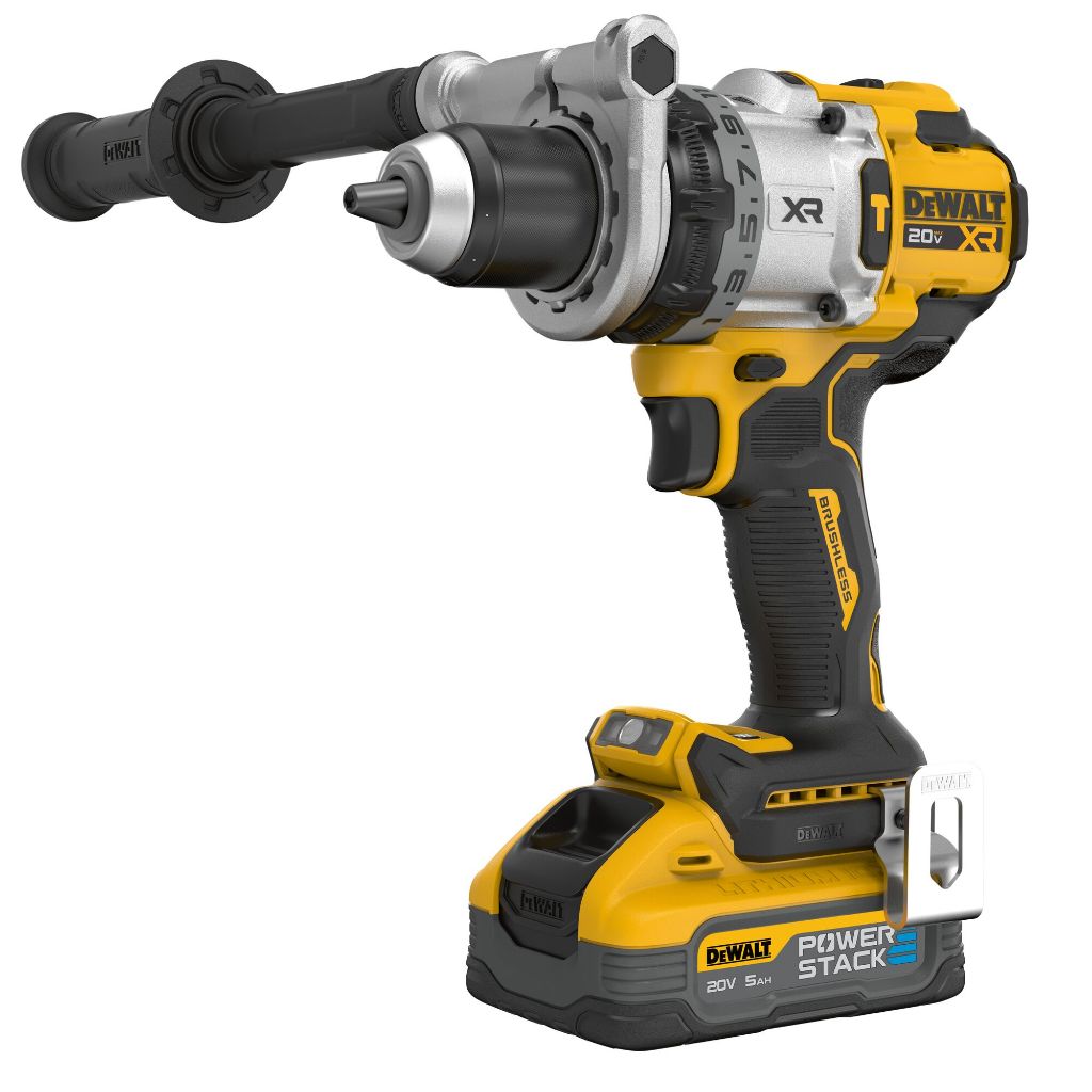 DEWALT รุ่น DCD1007H1T-B1 สว่านกระแทกไร้สายไร้แปรงถ่าน 20V Max รุ่นพรีเมียม 3 สปีด พร้อมแบตเตอรี่ Po