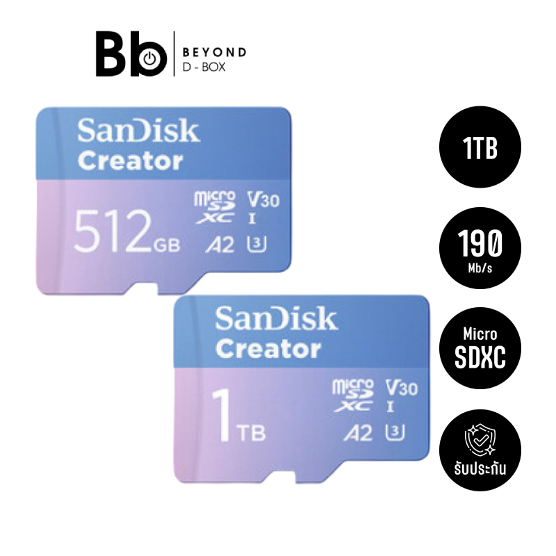 เมมโมรี่การ์ด SanDisk Micro SDXC Creator Series 512GB-1TB by  BB Beyond D-Box