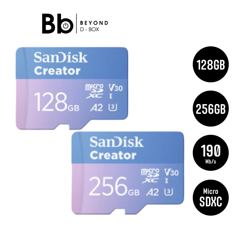 เมมโมรี่การ์ด SanDisk Micro SDXC Creator Series 128GB-256GB by BB Beyond D-Box