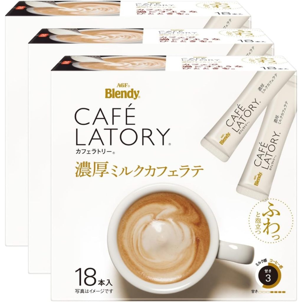 Agf Blendy Cafe Latory Rich Milk Cafe Latte (18 แท่ง X 3 กล่อง) [Cafe Latte Stick] ลาเต้หวาน [ผง] ส่