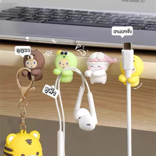 พร้อมส่ง จัดระเบียบโต๊ะ ที่เก็บสาย ลายการ์ตูนกอด ติดโต๊ะ ติดฝาผนัง ติดได้หลายแบบ สายUSB