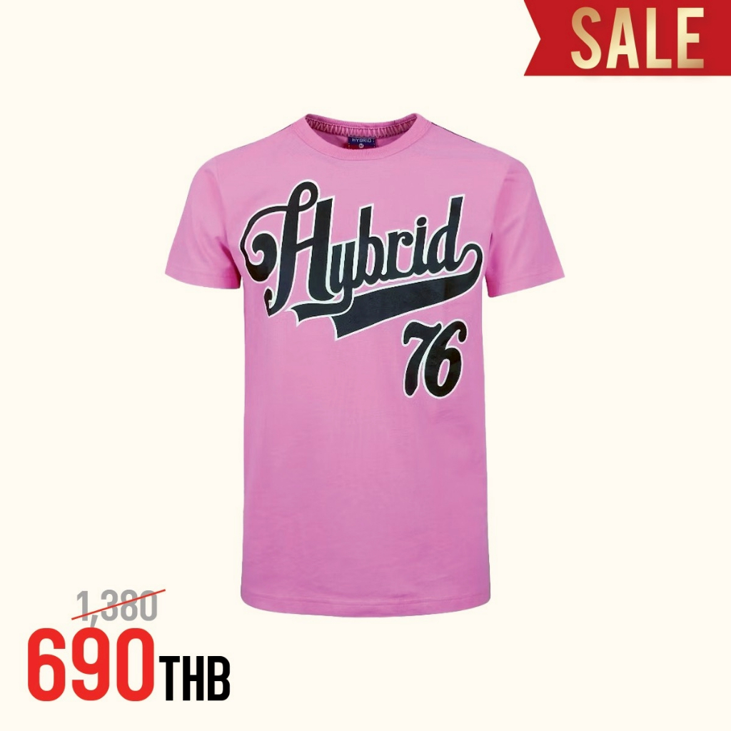 Hybrid T-shirt Men  ไฮบริดเสื้อยืดผู้ชาย สีชมพู(Pink)MTS-1393-PK