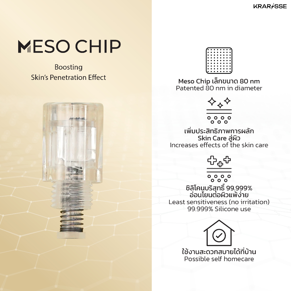 Meso Chip แพ็คหัว micro needle 10 ชิ้น เล็กขนาด 80 nm