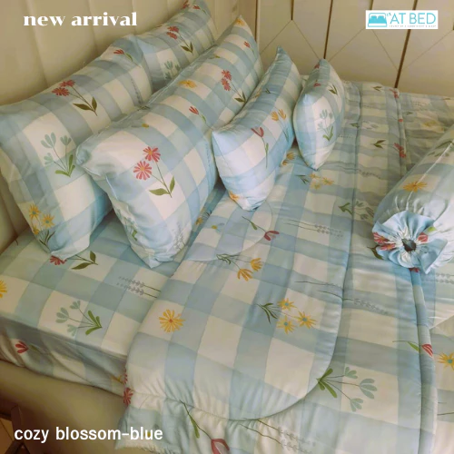 At Bed ชุดผ้าปูและผ้านวม ผ้า Bamboo 100% 1000 เส้นด้าย ลาย cozy blossom-blue thumbnail 6