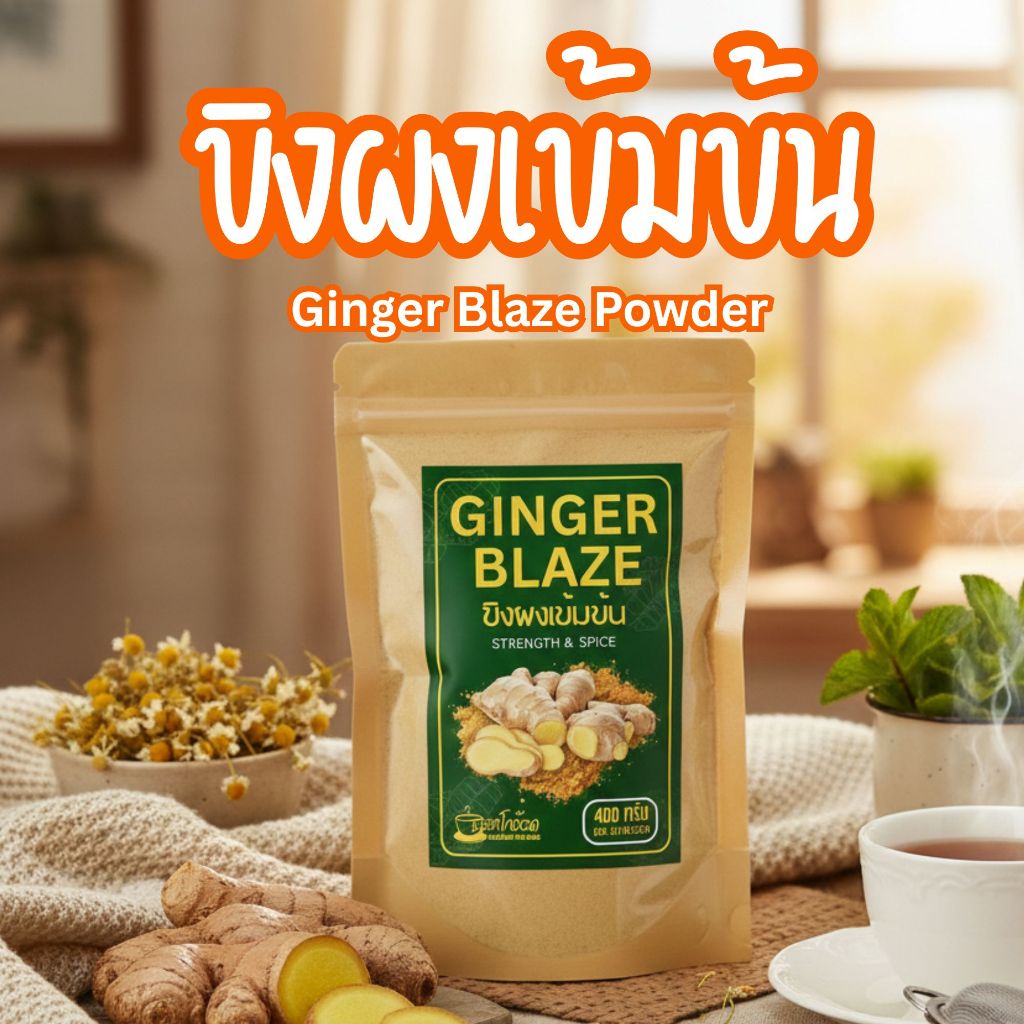 Ginger Blaze | ผงขิงเข้มข้น 100% Instant Ginger Powder เครื่องดื่มขิงแท้ (35g. 75g. 200g. 400g.)