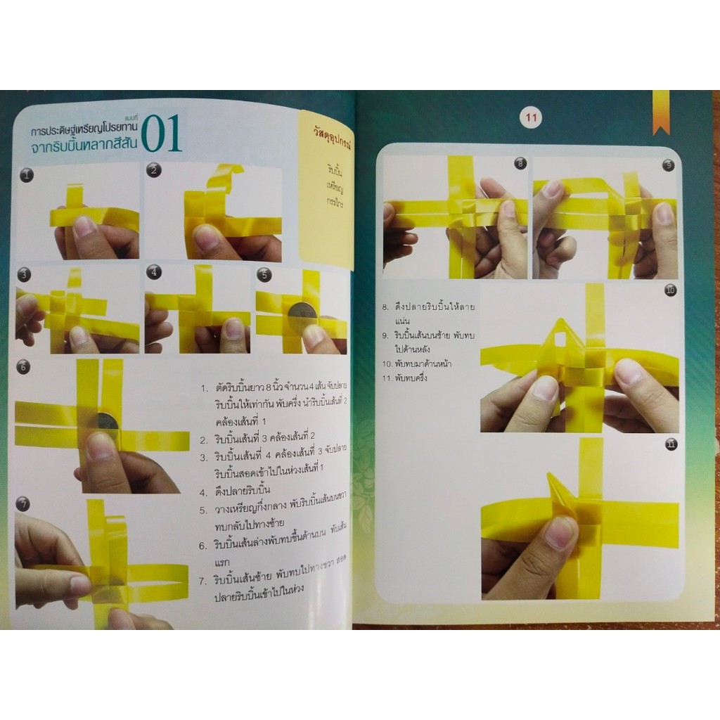 หนังสือสอนวิธี การพับริบบิ้นเหรียญโปรยทาน ราคา ถูกที่สุด ดีลบีเคเค แกลเลอรีภาพที่ 5
