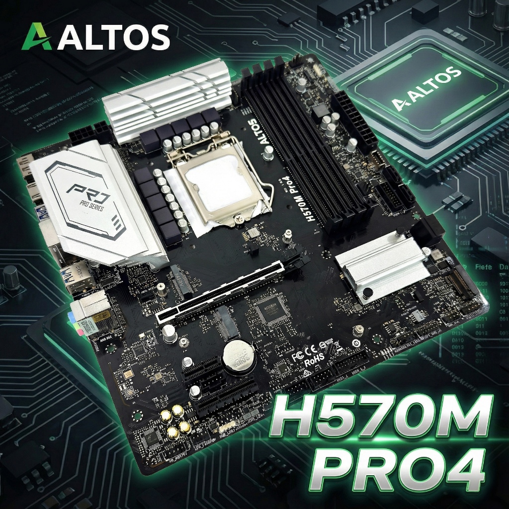 [มือสอง] เมนบอร์ด Altos H570M PRO4 (LGA 1200) รองรับ CPU Intel Gen 10/11 สภาพสวย พร้อมฝาหลัง ประกัน 