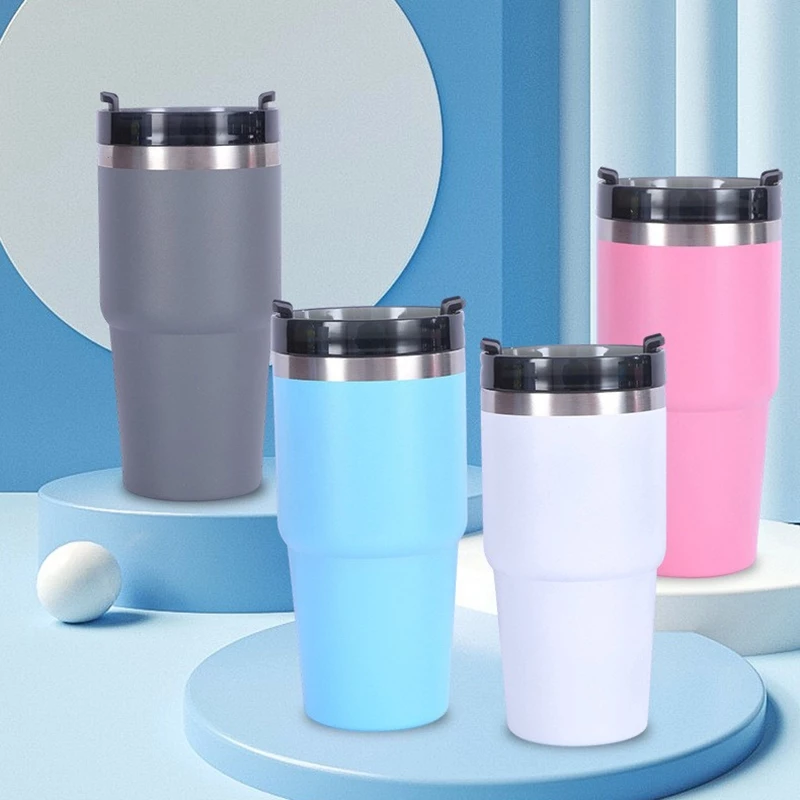 แก้วเก็บความเย็น 20OZ/600ML สแตนเลสแท้ 304 มีหลอด ฝาแบบหมุน เก็บอุณหภูมิร้อน รับประกันไอน้ำไม่เกาะแก้ว มีให้เลือก 13 สี