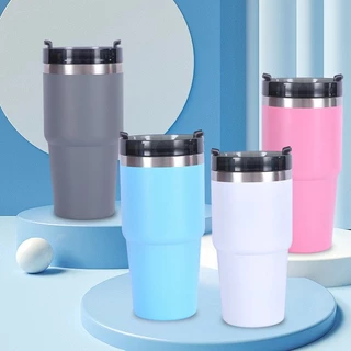 แก้วเก็บความเย็น 20OZ/600ML สแตนเลสแท้ 304 มีหลอด ฝาแบบหมุน เก็บอุณหภูมิร้อน รับประกันไอน้ำไม่เกาะแก้ว มีให้เลือก 13 สี