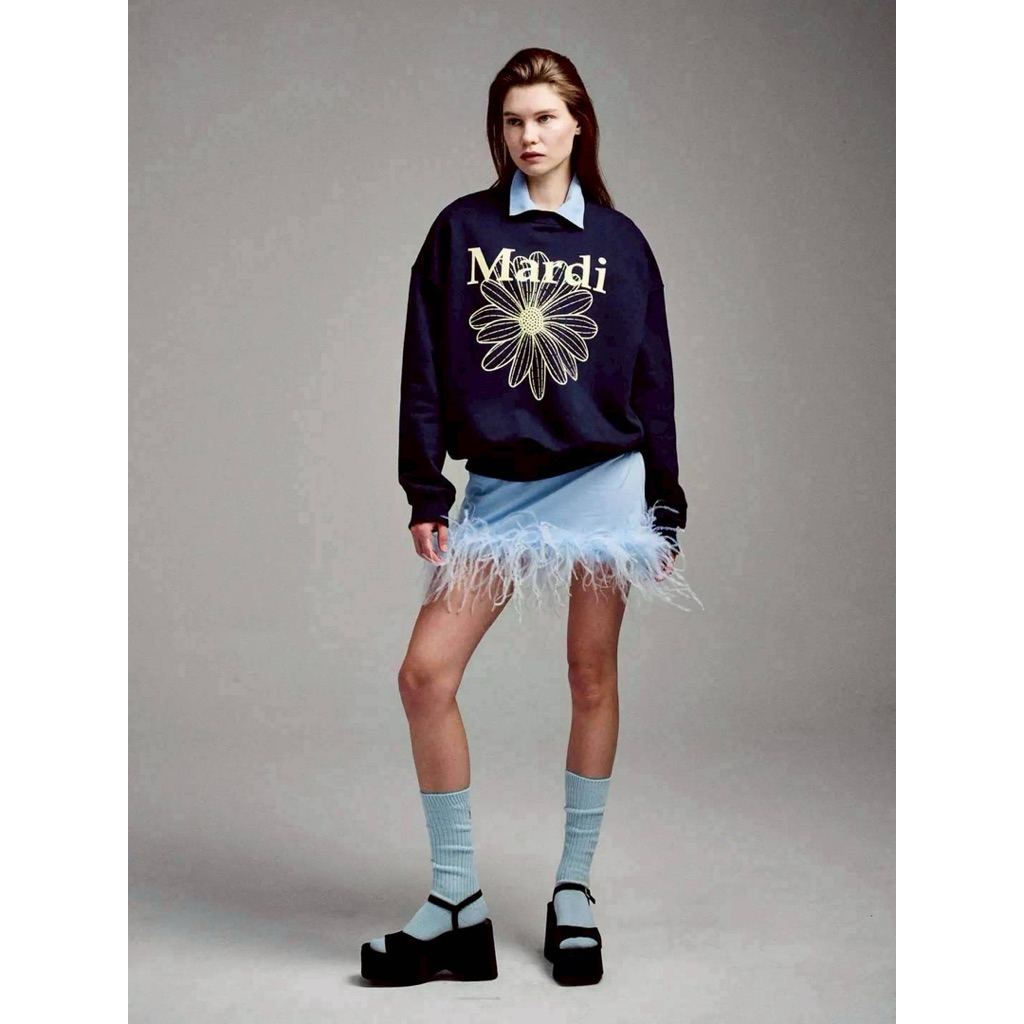 MARDI MERCREDI  SWEATSHIRT FLOWERMARDI NAVY