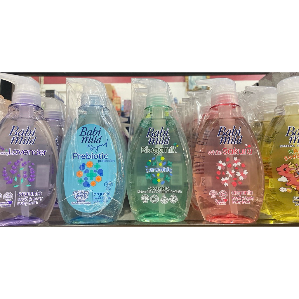 ❤️ขวดใหญ่ 380ml.❤️เบบี้มายด์ ผลิตภัณฑ์อาบน้ำและสระผม❤️Babi Mild Head & Body Baby Bath