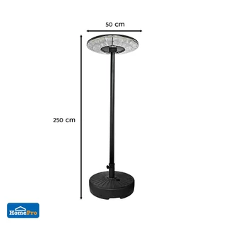 CARINI เสาไฟ SOLAR 1175 2.5 เมตร สีดำ จัดส่งโดย HomePro
