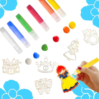 DIY ประดิษฐ์พวงกุญแจ ประดิษฐ์เครื่องประดับ ระบายสีเอง ระบายสีพวงกุญแจDIY ฝึกสมาธิ