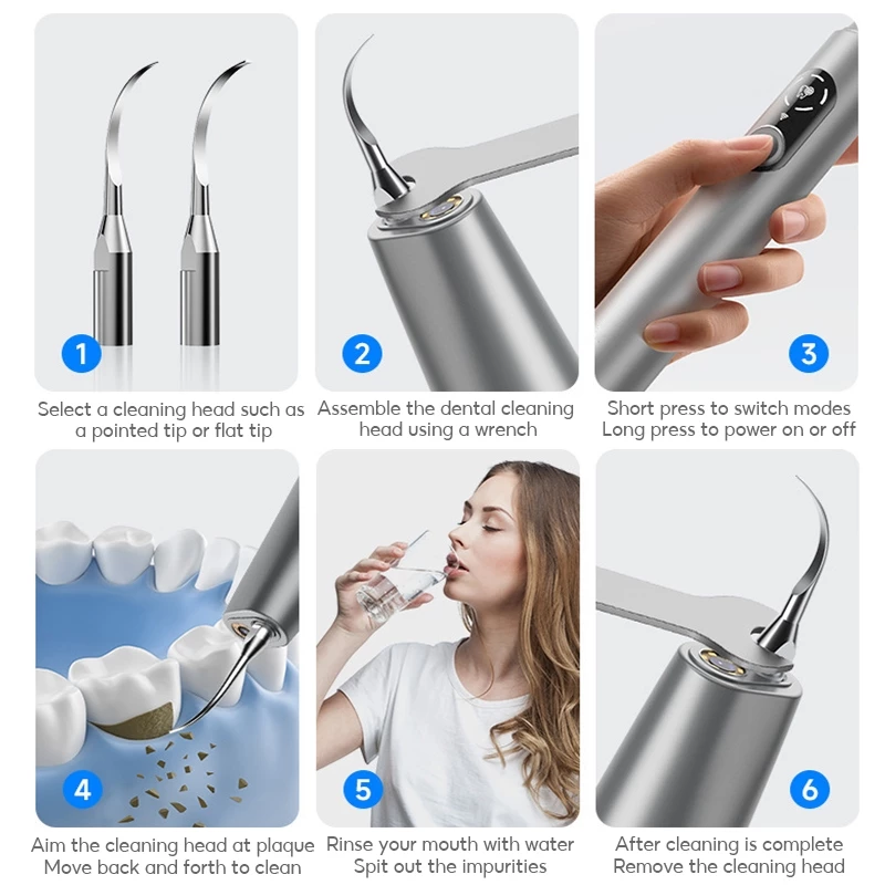 MeeGoo เครื่องขูดหินปูน ที่ขูดหินปูนแบบมีกล้อง กันน้ำ IPX6 จอ LED เครื่องขูดหินปูนอัลตราโซนิก ทำความสะอาด 5 โหมด thumbnail 3