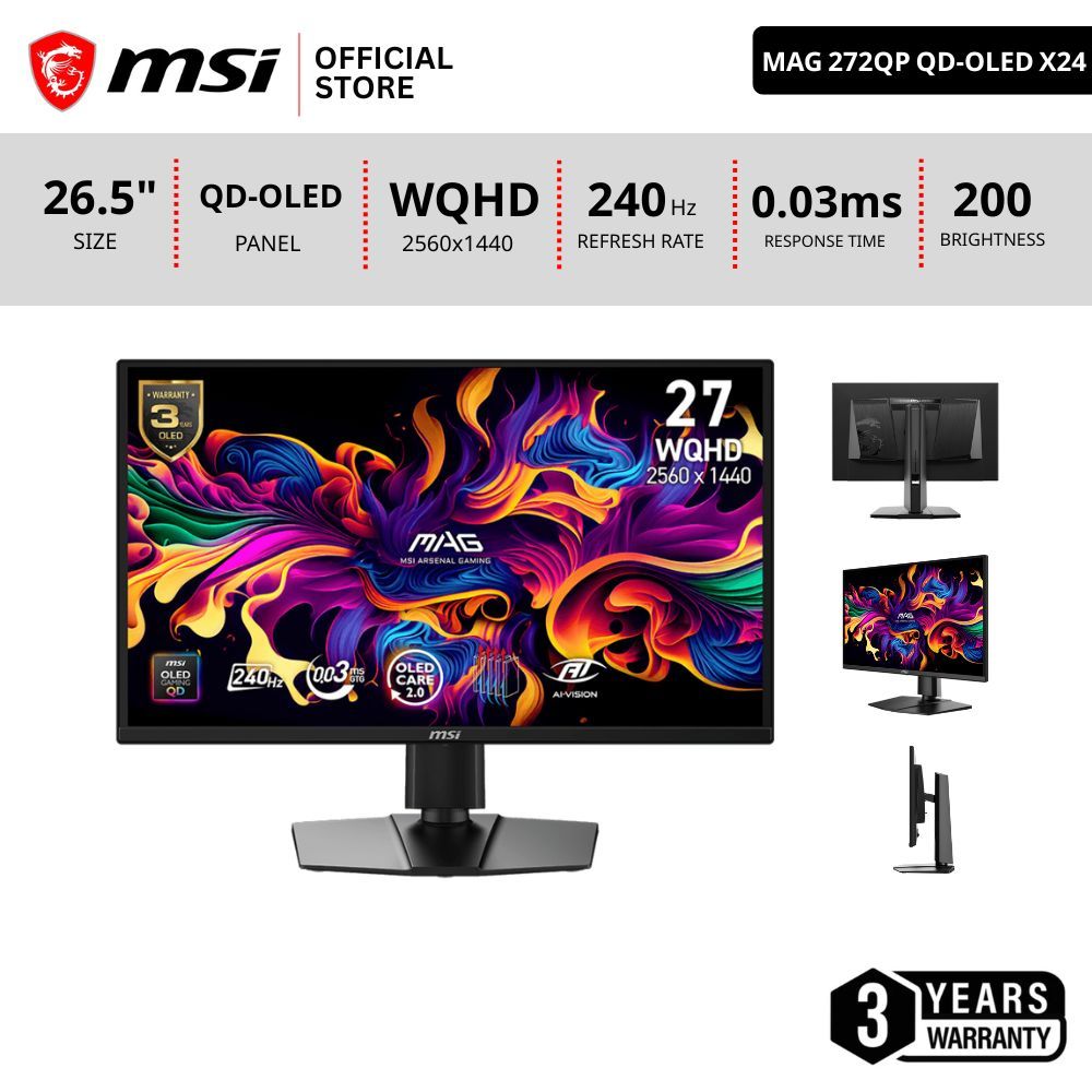 [Pre-Order] MSI MAG 272QP QD-OLED X24 จอคอมพิวเตอร์ Monitor 2K