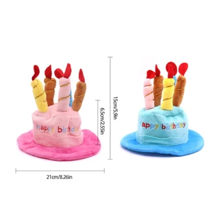 🔥 พร้อมส่ง หมวกวันเกิด Happy birth day🔥หมวกสัตว์เลี้ยง หมา แมว กระต่าย น่ารัก สีสันสวยงาม