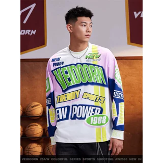 VEIDOORN เสื้อแขนยาวสตรีทแฟชั่น ลายกราฟิก Oversize เสื้อแฟชั่นวัยรุ่น ใส่ได้ทั้งชายหญิง