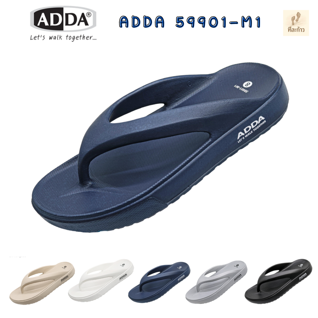 รองเท้าแตะ ADDA  แบบหูคีบผู้ชาย รองเท้าลำลอง รุ่น 59901M1 (ไซส์ 7-10)