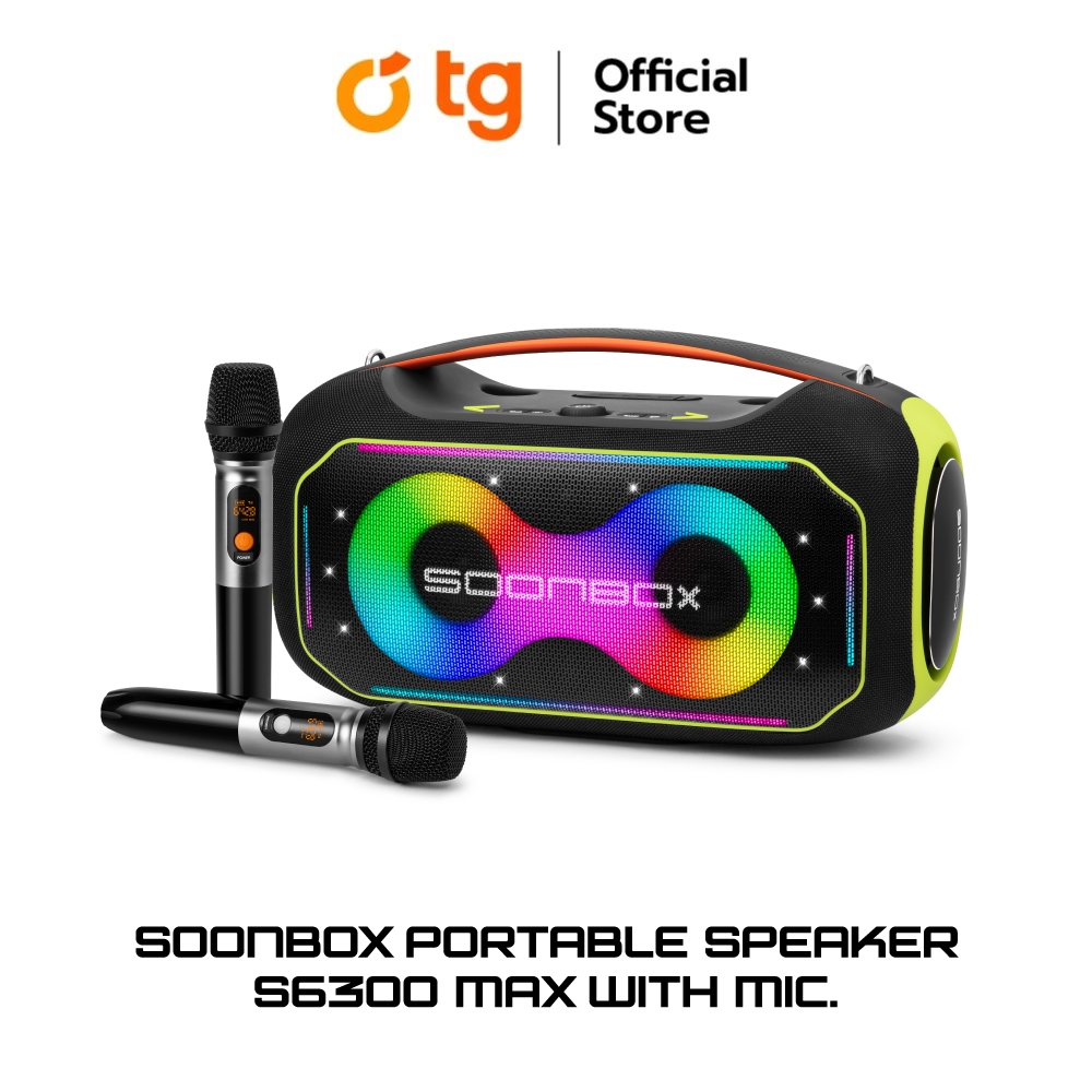 (ลำโพง) SOONBOX PORTABLE SPEAKER S6300MAX WITH MIC. (BLACK) (มีไมค์) (รับประกัน 1 ปี)