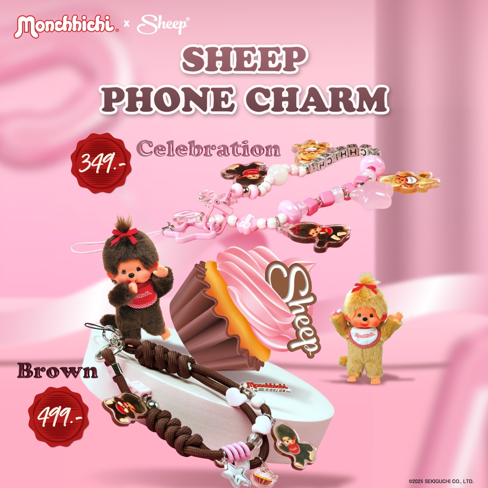 [Strap Monchhichi Celebration] Monchhichi Collection สายคล้องมือถือ Strap Phone Charm ลายมอนชิชิ ที่