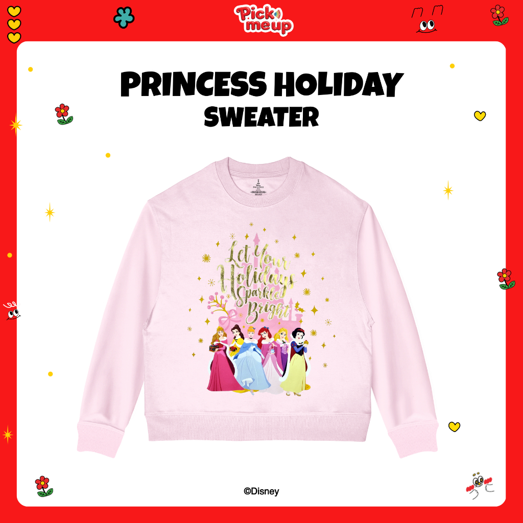 Pick Me Up เสื้อสเวตเตอร์พิมพ์ลาย Princess Holiday ลิขสิทธิ์ Disney