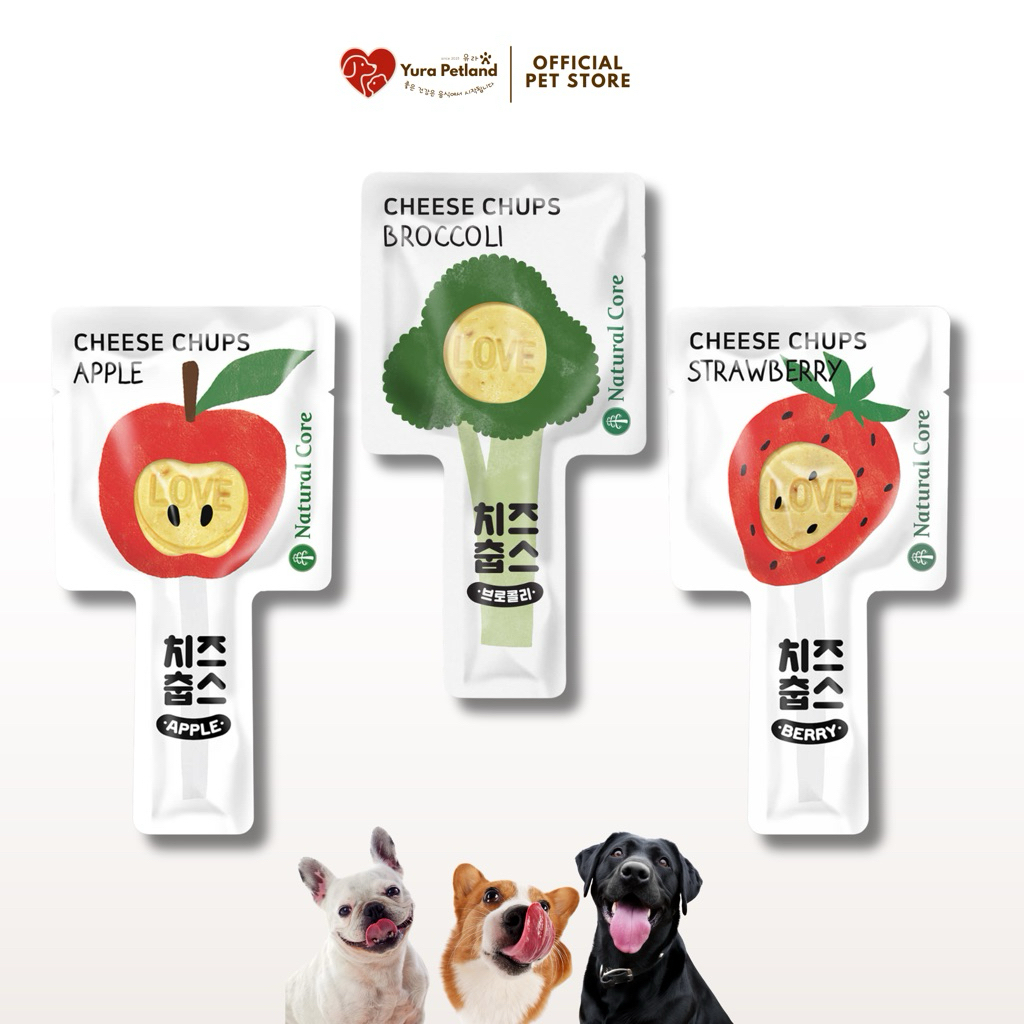[ขนมชีสขัดฟัน Cheese Chups นำเข้าจากเกาหลี] Natural Core พร้อมส่ง ขนมขัดฟันสุนัข ชีสจุ๊บส์
