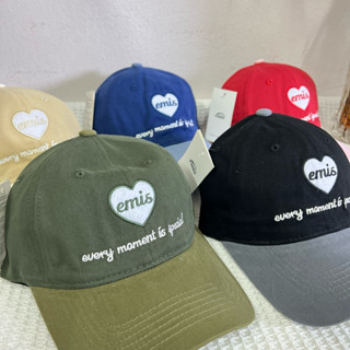 2025หมวกแก็ปงานเกาหลี ปักโลโก้หัวใจ สีพาสเทล ปั้มทุกจุด