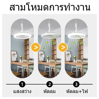 CLUCKCRAFT【รับประกัน 30 ปี】โคมไฟพัดลมเพดาน Led โคมไฟเพดาน พัดลมเพดาน นํา ไฟพัดลมอโรมาเทอราพี พัดลมติดเพดานพร้อมหลอด