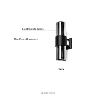 SL LIGHTING | PLATRA Outdoor Wall Lamp โคมไฟติดผนังภายนอก 2 หัว (ขึ้น-ลง) E27x2 วัสดุอะลูมิเนียม IP54