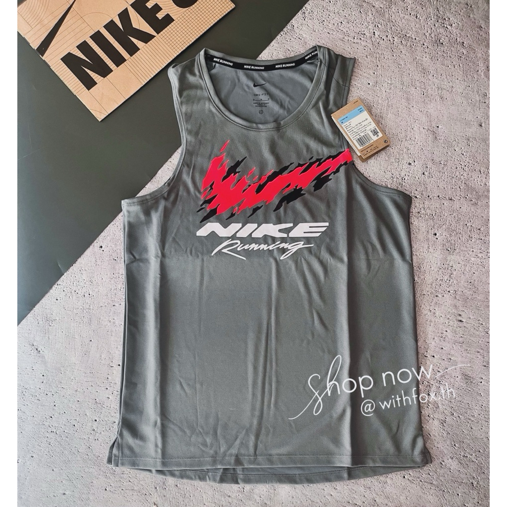 เสื้อกล้ามใส่วิ่ง Nike Men’s Miler Dri-FIT(running)ลายใหม่ วิ่งได้เร็ววิ่งได้ไกลกับความเท่แบบดุดัน