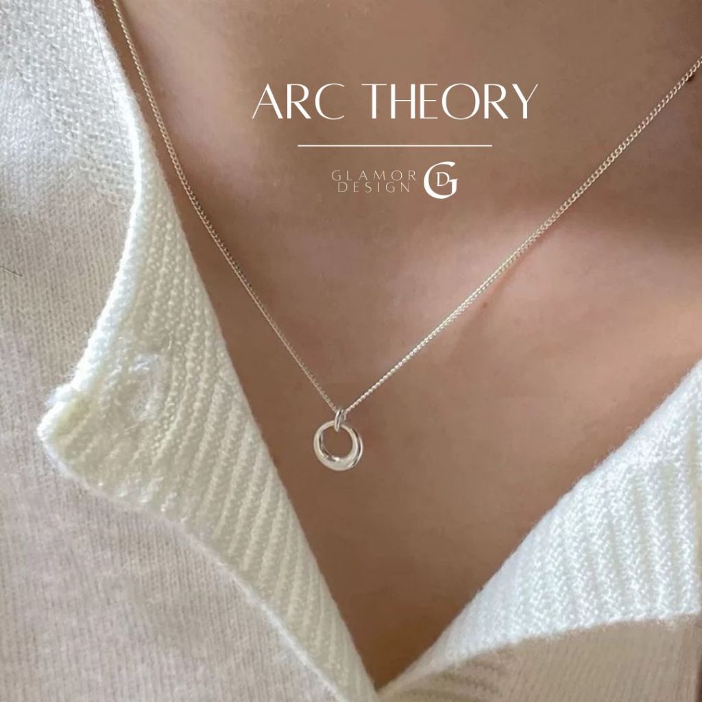 GLAMOR✨สร้อยคอเงิน Arc Theory สร้อยคอเงินแท้925 สร้อยคอจี้วงกลมเรขาคณิต สร้อยคอแฟชั่น สร้อยคอผู้หญิง