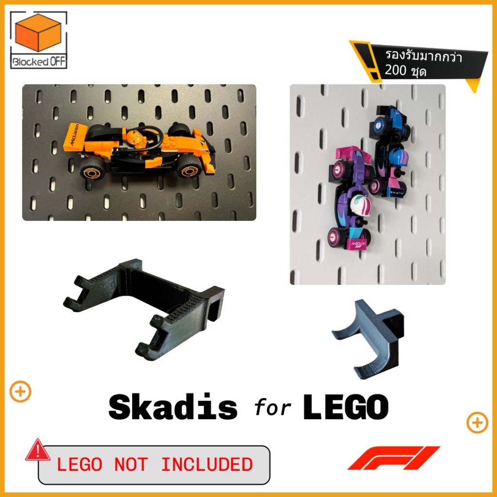 Skadis Mount สําหรับ LEGO F1 รถแข่งสะสม (71049)