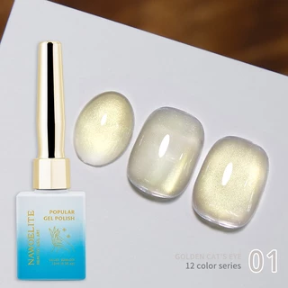 Nawoelite สีทาเล็บเจล สีทาเล็บ คัดพิเศษ 12 สี • ซีรี่ส์ Golden สีเจล เจลตาแมว15ML ใช้งานกับ UV/LED 12เฉดสีสวยจัดจ้าน