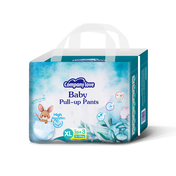 【Free 3Pcs】Company Love Baby Diaper กางเกงผ้าอ้อมเด็ก -NB68/M54/L48/XL42/XXL36/3XL30/4XL28 แพมเพิส ผ