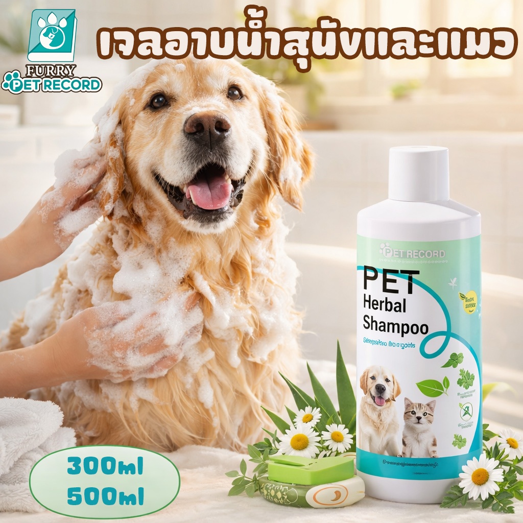 Furry เจลอาบน้ำสุนัขและแมว หมา สุนัข สบู่แมว 500ml รับรองการลงทะเบียนผลิตภัณฑ์สัตว์เลี้ยง