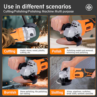 TASKTOOL TISI STANDARDเครื่องเจียรไฟฟ้า เครื่องเจียร์ไร้สาย 4 นิ้ว 21V เครื่องเจียร์มุมไร้สาย ปลั๊ก US มอเตอร์ไร้แปรงถ่า