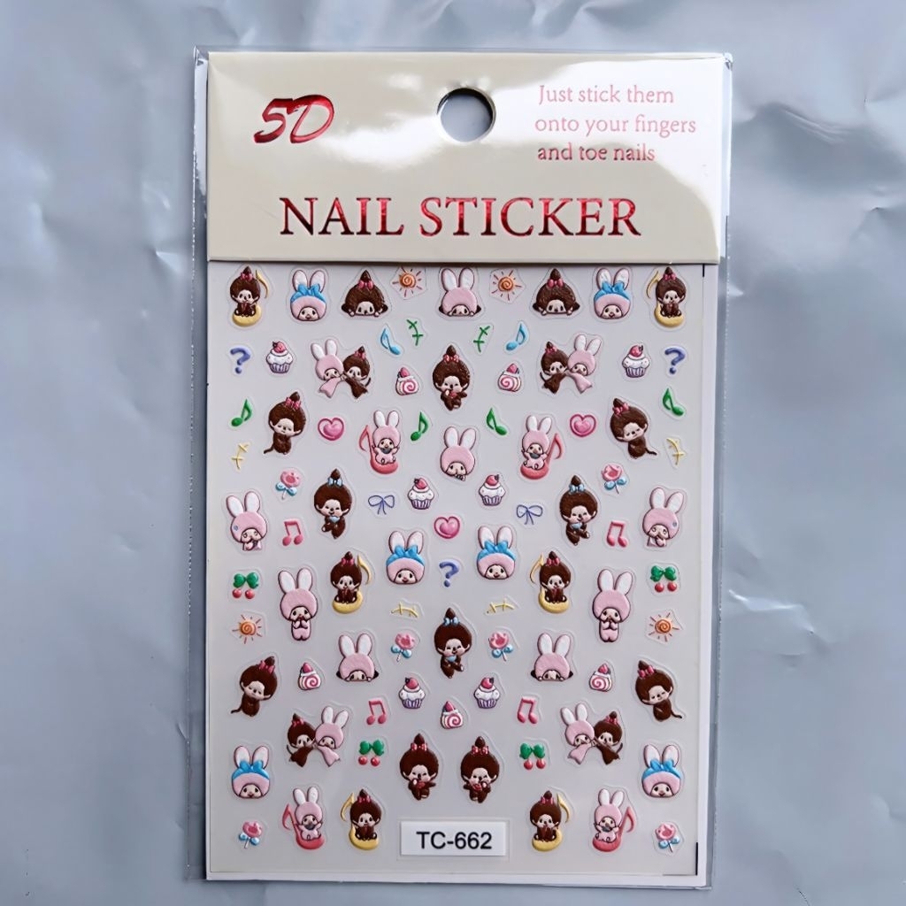 พร้อมส่งจากไทย!!! สติกเกอร์ติดเล็บ สติกเกอร์ลายนูน สติกเกอร์ 5D ลายMonchhichi สติกเกอร์ตกแต่ง ติดสมุดหรือสิ่งของก็น่ารัก