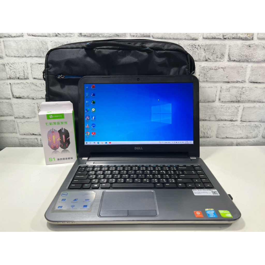 โน๊ตบุ๊คมือสอง Dell Inspiron I7 Gen4 SSD 128gb+HHD 1TB แรม 8gb  GeForce GT 750M แบตเก็บไฟ สินค้ามีรั