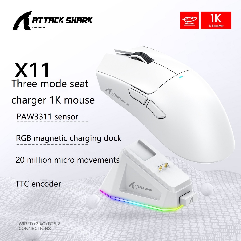 พร้อมส่งจากไทย Attack Shark X11 เมาส์ไร้สาย Wireless Mouse เมาส์เกม