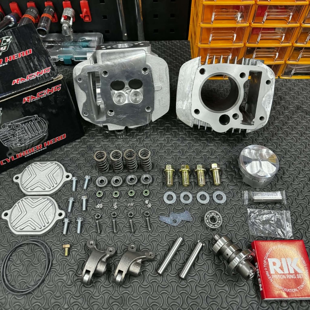 ชุด 4วาล์ว Sks ฝา เสื้อ ลูก 57 59 60 66 67 มิล ใส่เวฟ125R,S,X,125iไฟเลี้ยวบังลม