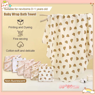 ผ้าห่อตัวเด็ก ผ้าห่มเด็ก ผ้ามัสลิน 80x80cm ขนาดใหญ่ ผ้าฝ้าย น่ารัก เนื้อผ้านุ่มสบาย เหมาะ สำหรับทารกอย่างยิ่ง