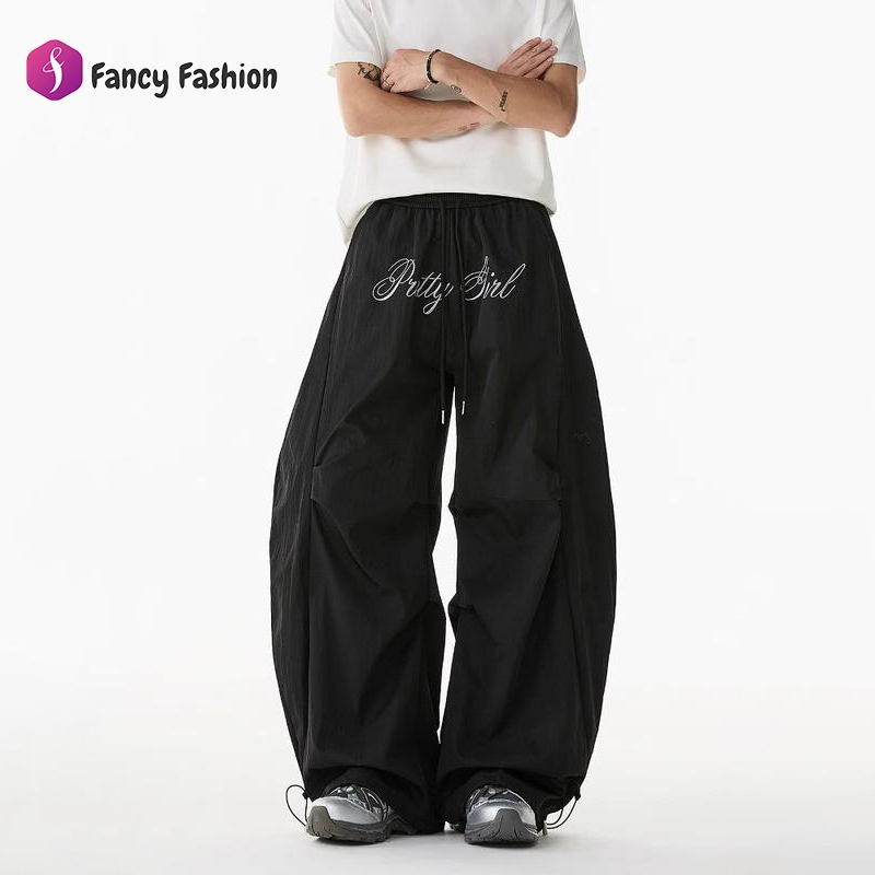 Fancy [กางเกงยาวขาแซงสไตล์แจซ์ดานซ์ สภาพยนต์ ผ้าแห้งเร็ว] กางเกงขายาวทรงหลวมฤดูร้อนใหม่สำหรับผู้หญิง กางเกงกีฬาลำลอ
